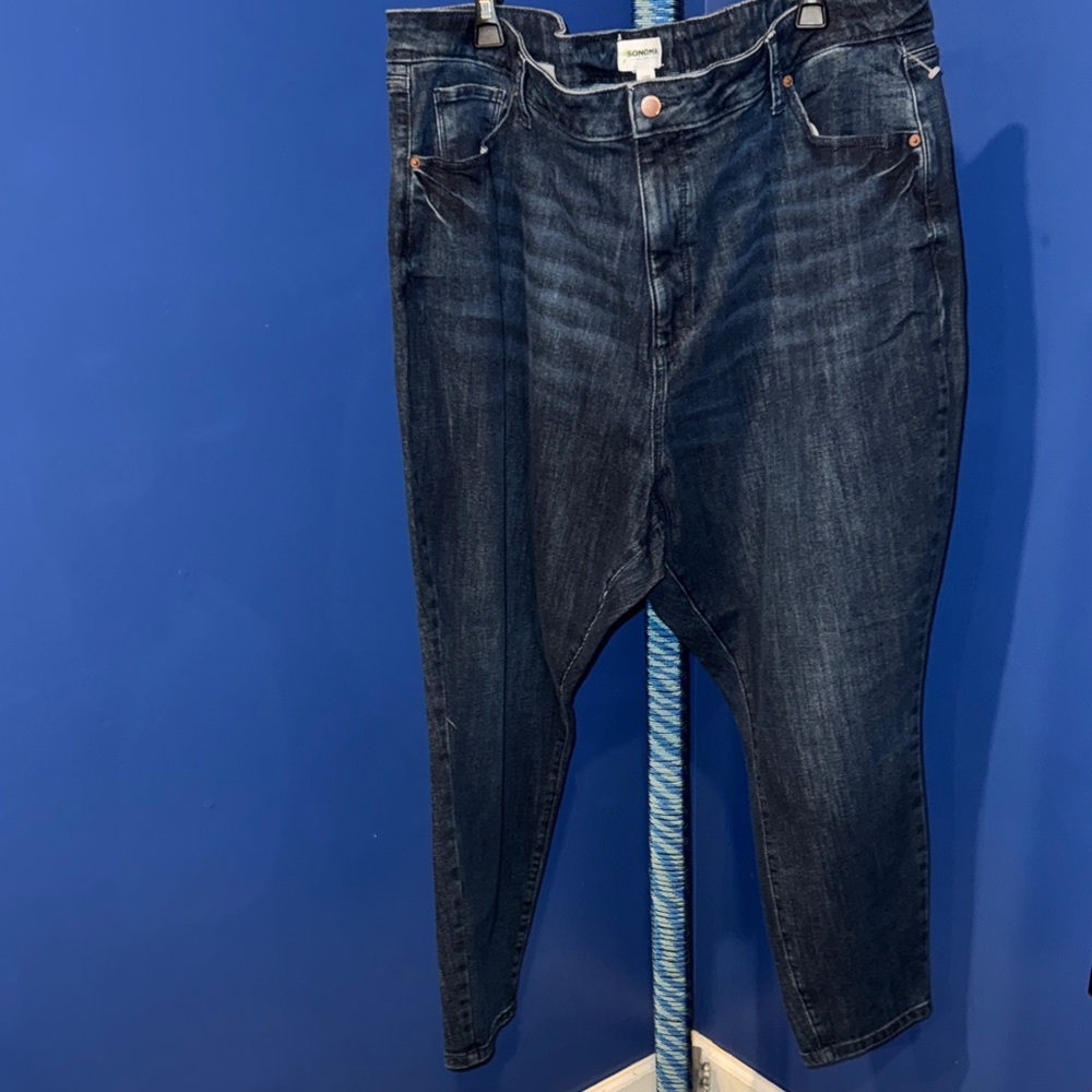Sonoma-NWOT Dark Blue High-Rise Skinny Jeans Size 24W - Picture 4 of 14